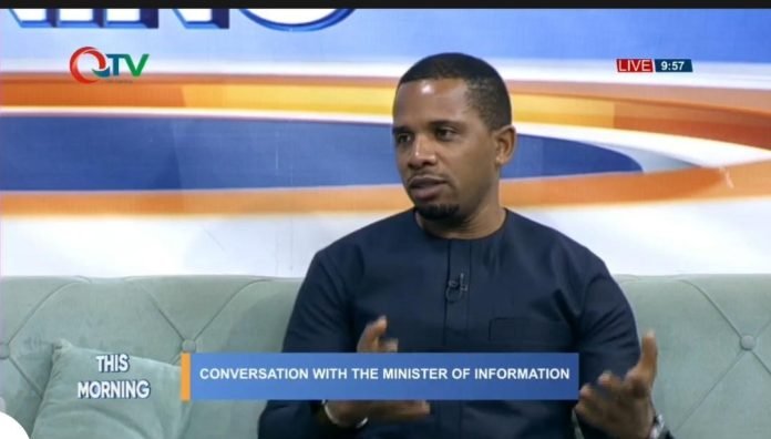 Minister for Information, Media and Broadcasting Services Dr Ismaila Cees on QTV’s This Morning Show © QTV